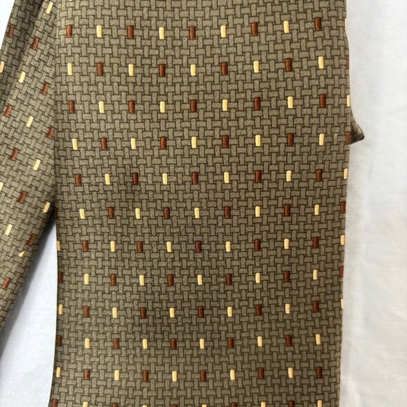 UMBERTO Bossi All Silk Tie Italy Green Brown Cream - Picture 3 of 3